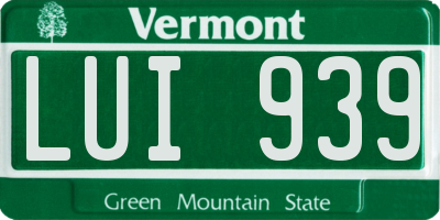 VT license plate LUI939