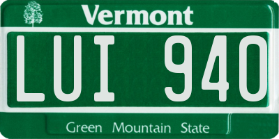 VT license plate LUI940