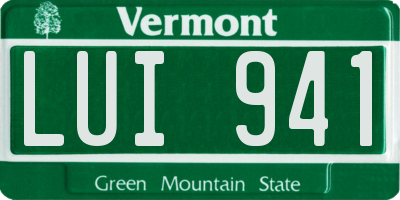 VT license plate LUI941