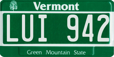 VT license plate LUI942