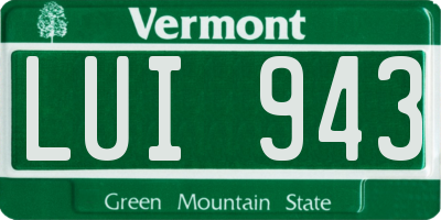 VT license plate LUI943