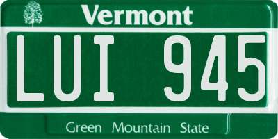 VT license plate LUI945