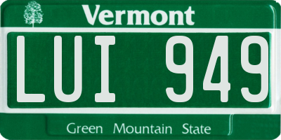 VT license plate LUI949