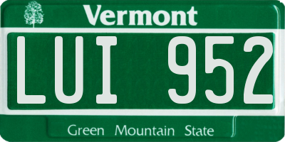 VT license plate LUI952