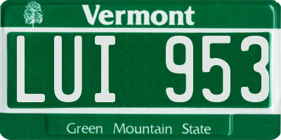 VT license plate LUI953