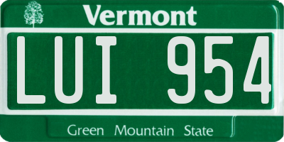 VT license plate LUI954