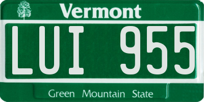 VT license plate LUI955
