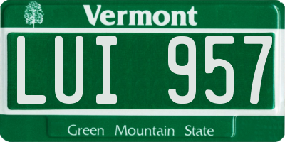 VT license plate LUI957