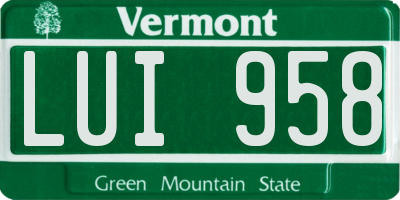 VT license plate LUI958