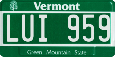 VT license plate LUI959