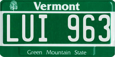 VT license plate LUI963