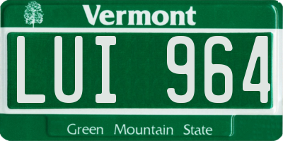 VT license plate LUI964