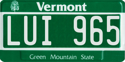 VT license plate LUI965