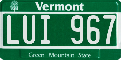 VT license plate LUI967