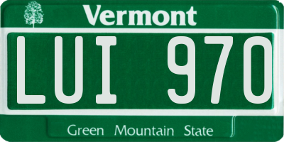 VT license plate LUI970