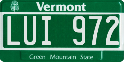 VT license plate LUI972