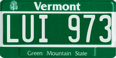 VT license plate LUI973