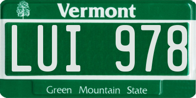 VT license plate LUI978
