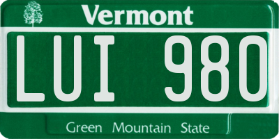 VT license plate LUI980