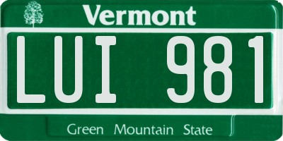 VT license plate LUI981