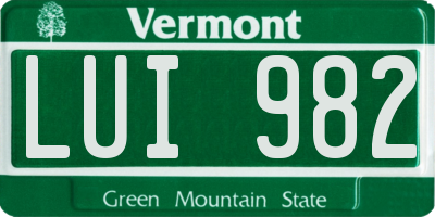VT license plate LUI982