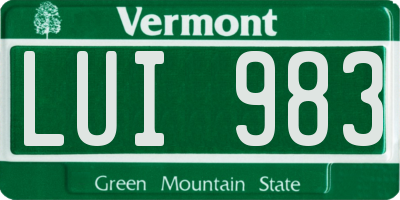 VT license plate LUI983