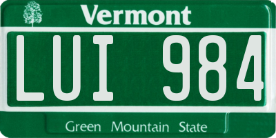 VT license plate LUI984
