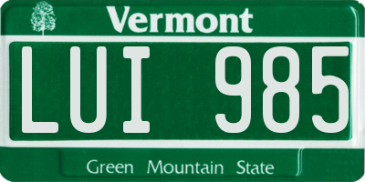 VT license plate LUI985