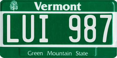 VT license plate LUI987
