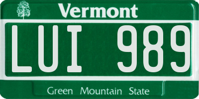 VT license plate LUI989
