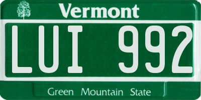 VT license plate LUI992