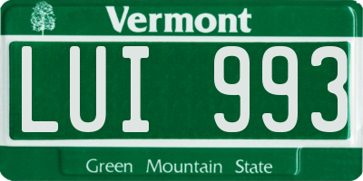 VT license plate LUI993