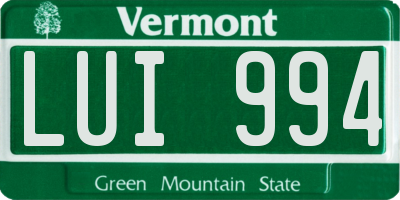 VT license plate LUI994