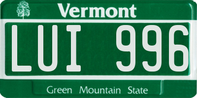 VT license plate LUI996