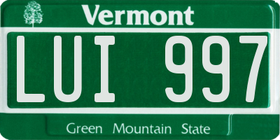 VT license plate LUI997