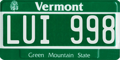 VT license plate LUI998