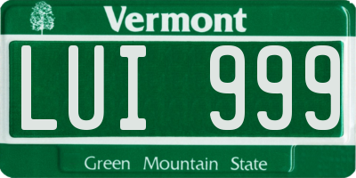 VT license plate LUI999