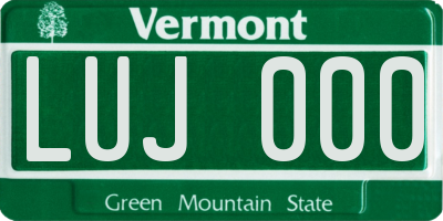 VT license plate LUJ000