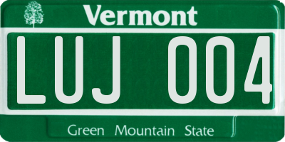 VT license plate LUJ004