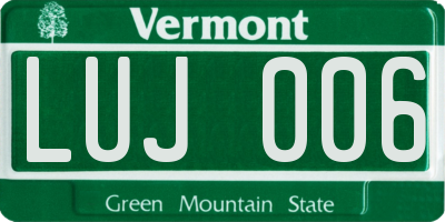 VT license plate LUJ006
