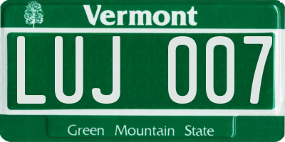 VT license plate LUJ007