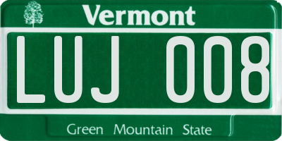 VT license plate LUJ008