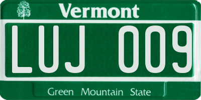 VT license plate LUJ009