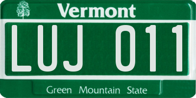 VT license plate LUJ011