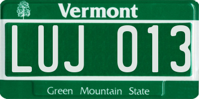 VT license plate LUJ013