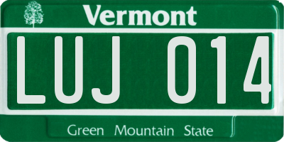 VT license plate LUJ014
