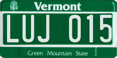 VT license plate LUJ015