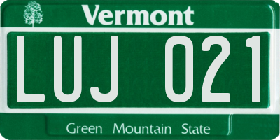 VT license plate LUJ021