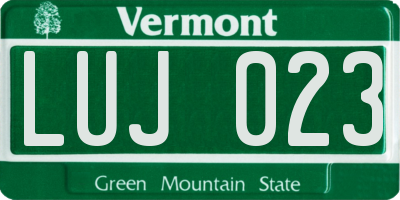 VT license plate LUJ023
