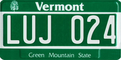 VT license plate LUJ024